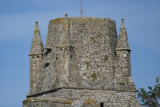 France, Basse Normandie, Manche, regneville sur mer, eglise au clocher tombe a une date inconnue, pierre,