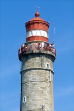 France, Bretagne, Morbihan, belle ile en mer, sommet du phare de goulphar, touistes, signalisation maritime,