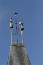France, Basse Normandie, orne, laigle, detail clocher de l'eglise, girouette,