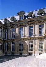 France, Paris 4e, le marais, rue de jouy, hotel d'aumont, tribunal administratif, facade sur cour, paves,