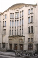 France, Paris 4e, rue pavee, synagogue, architecte Hector Guimard, religion juive, judaisme, edifice religieux, facade sur rue,
