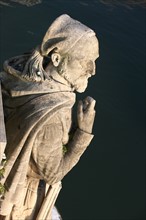 France, Paris 7e, pont de l'Alma, zouave du pont de l'Alma, crues de la Seine, hiver,