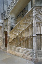 France, Haute Normandie, Seine Maritime, Rouen, cathedrale Notre-Dame, art gothique, escalier de la librairie,