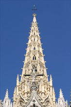 France, Haute Normandie, Seine Maritime, Rouen, eglise saint Maclou, fleche renovee, art gothique, monument historique,