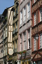 France, Haute Normandie, Seine Maritime, Rouen, maisons a pans de bois, colombages, rue Martainville,
