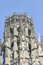France, Haute Normandie, Seine Maritime, Rouen, cathedrale Notre-Dame, detail, sommet de la tour de beurre, art gothique,