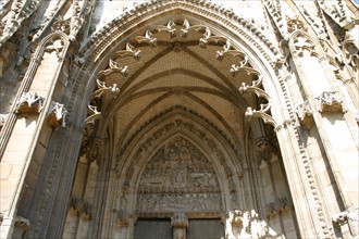 France, Haute Normandie, Seine Maritime, Rouen, eglise abbatiale Saint-Ouen, chevet, edifice religieux, portail des marmousets
