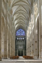 France, Haute Normandie, Seine Maritime, Rouen, eglise abbatiale Saint-Ouen, chevet, edifice religieux, nef, buffet d'orgue, instrument de musique,