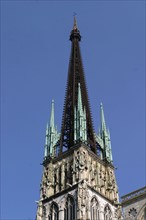 France, Haute Normandie, Seine Maritime, Rouen, cathedrale Notre-Dame, detail de la fleche, 151 metres, ferdinand marrou ferronnier d'art,
