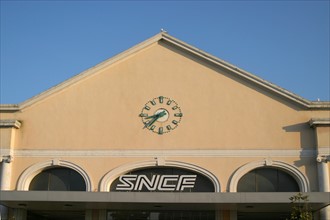 France, Haute Normandie, Seine Maritime, Dieppe, gare sncf, facade,