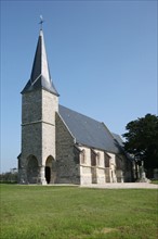 France, Haute Normandie, Seine Maritime, pays de Caux maritime, Paluel, chapelle de Janville, edifice religieux, clocher,