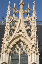 France, Haute Normandie, Seine Maritime, Rouen, palais de justice, tribunal, institution, monument historique restaure en 2007, neo gothique, aile ouest, fenestrage