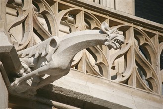 France, Haute Normandie, Seine Maritime, Rouen, palais de justice, tribunal, institution, monument historique restaure en 2007, gargouilles au role purement decoratif dans la cour d'honneur