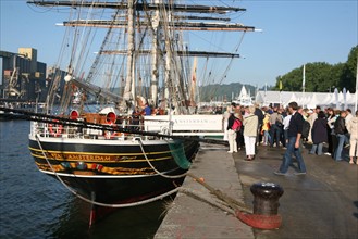 France, Haute Normandie, Seine maritime, vallee de la Seine, armada 2008, Rouen, sur les quais, navire amerigo vespucci,
