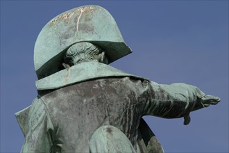 France, Basse Normandie, Manche, Cotentin, Cherbourg, detail de la statue de Napoleon bonaparte, sculpteur armand le veel, bronze,