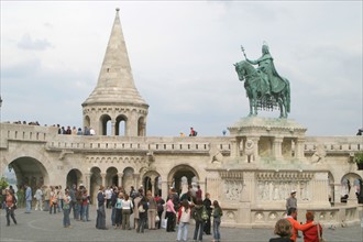 europe, Hongrie, budapest, le bastion des pecheurs, monument, foule, touristes, 
Buda