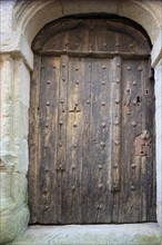 France, Bretagne, Morbihan, la roche bernard, vilaine, ville, port, musee de la vilaine maritime, porte, croix gravee,