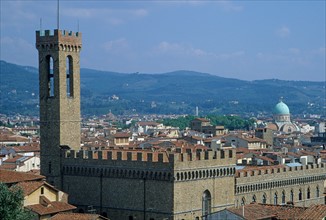 Italie, toscane, florence, firenze, musee du bargello, vue d'ensemble sur florence, panorama, renaissance italienne, palais, toits, ville,