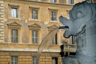 Italie, rome, place du pantheon, fontaine, eau, sculpture, facade,