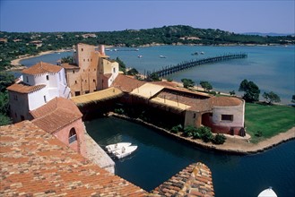 Italie, sardaigne, costa smeralda, hotel cala di volpe, marina, mer, panorama, oits, bateaux,