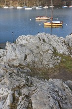 France, Bretagne, Morbihan, la roche bernard, vilaine, ville, port, promontoire, rocher, panorama, bateaux,