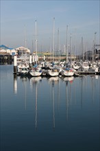 France, region nord, pas de calais, boulogne sur mer, port de plaisance, bassin Napoleon, bateaux, voiliers,