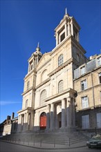 France, region nord, pas de calais, boulogne sur mer, ville haute, remparts, facade de la cathedrale,