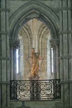 France, region picardie, oise, noyon, cathedrale 
detail voute, art gothique, religion, statue, sculpture,