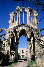 France, region picardie, oise, ourscamps, abbaye, ruines, vestiges, art gothique, pierre, monument historique,