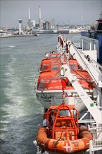 France, Haute Normandie / angleterre, seine maritime, le havre / portsmouth, traversee trans manche, a bord du ferry boat, norman voyager, navigation, en rade du havre,