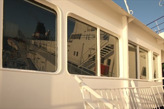 France, Haute Normandie / angleterre, seine maritime, le havre / portsmouth, traversee trans manche, a bord du ferry boat, norman voyager, navigation en mer, au petit matin,