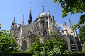 paris 4e -ile de la cite - chevet de notre dame vu depuis le pont de la tournelle