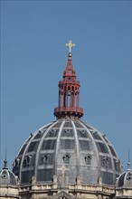 France, ile de france, paris 8e arrondissement, place saint augustin, eglise saint augustin architecte victor baltard, detail dome et clocheton metallique,