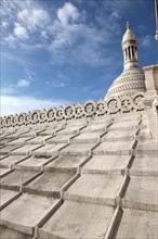 France, ile de france, paris 18e arrondissement, butte montmartre, basilique du sacre coeur, au pied du dome,