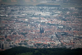 Auvergne, General view on the city from the Puy-de-Dome