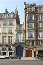 France, paris 7e arrondissement, 9 quai voltaire, entree d'un hotel particulier de la rue de lille,