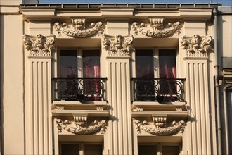 France, Ile de France, paris, 8e arrondissement, rue bayard, sequence stylistique, facades immeubles,