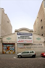 France, Ile de France, paris 15e arrondissement, 6 rue letellier, ancien garage, future construction d'un immeuble,