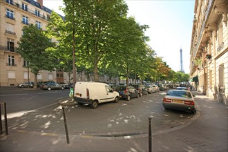 France, Ile de France, paris 16e arrondissement, avenue d'eylau, voies a contour variables, facades,