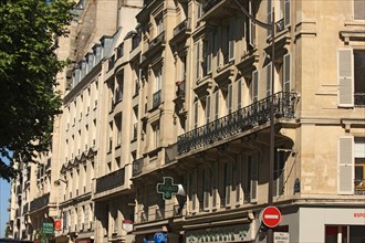 France, Ile de France, paris 16e arrondissement, alignement entre le 52 et 60 rue d'auteuil, immeubles, facades,