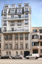 France, Ile de France, paris 17e arrondissement, 63 rue jouffroy d'abbans, elevation du batiment, sequence stylistique, facades,