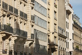 France, Ile de France, paris 17e arrondissement, 10 a 14 rue ampere, sequence stylistique, facades,