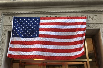 usa, etat de New York, New York City, Manhattan, financial district, wall street, bourse, nyse, drapeau american,