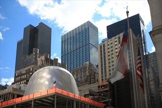 usa, state of New York, NYC, Manhattan, financial district, building, fulton center,