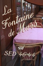 France, ile de france, paris, 7e arrondissement, rue saint dominique, la fontaine de mars, restaurant, 
Date : 2011-2012