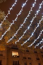 france, ile de france, paris, 14e arrondissement, nuit, matin, rue d'alesia, decoration de noel, 
Date : 2011-2012