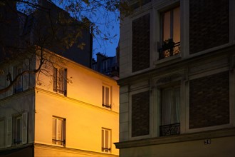 Place Denfert Rochereau in Paris at night