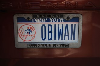 usa, state of New York, NYC, Manhattan, Soho, plaque d'immatriculation, voiture, obiwan,