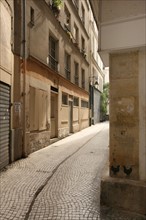 France, ile de france, paris 2e arrondissement, etienne marcel, passage de la trinite, paves, 
Date : 2011-2012