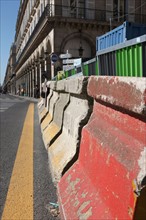 France, ile de france, paris 1er arrondissement, rue de rivoli, barriere provisoires, travaux, voirie, 
Date : 2011-2012